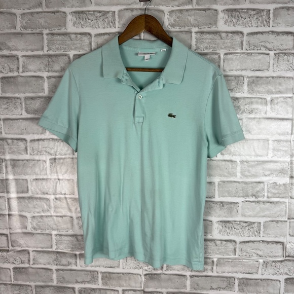 Lacoste Authentic Mint Green Regular Fit Collared Polo Shirt Mens 4 / Medium - Picture 2 of 7